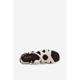 Moteriškos odinės basutės ant kulno Maciejka E7399-04, šviesiai smėlio spalvos