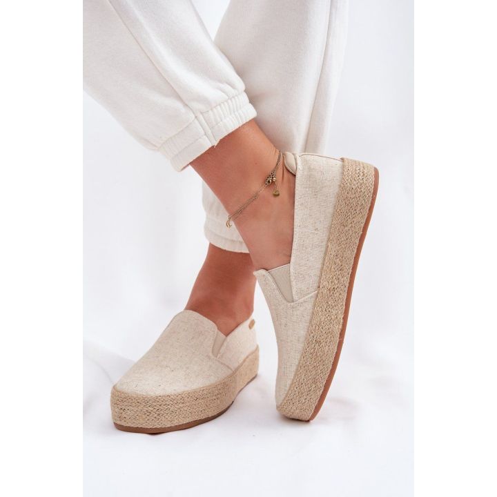 Moteriškos espadrilės su platforma Big Star, smėlio spalvos