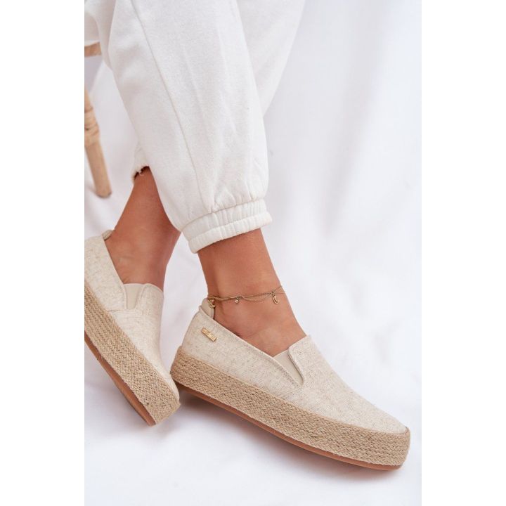 Moteriškos espadrilės su platforma Big Star, smėlio spalvos