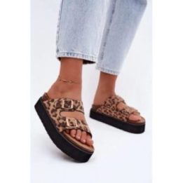 Leopardinio rašto platforminės basutės Step in style