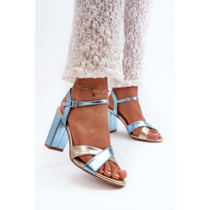 Mėlynos basutės su kulnu Step in style