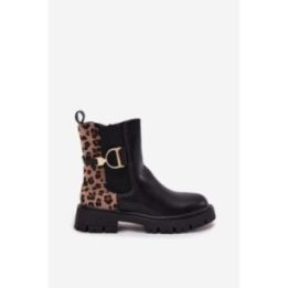 Juodi aulinukai su leopardo rašto detalėmis Step in style