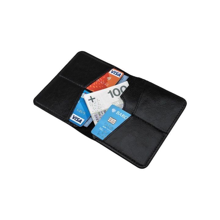 Plonos odinės vyriškos piniginės SOLIER SW10 SLIM BLACK