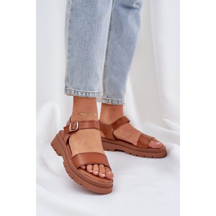 Moteriškos basutės su platforma, rudos