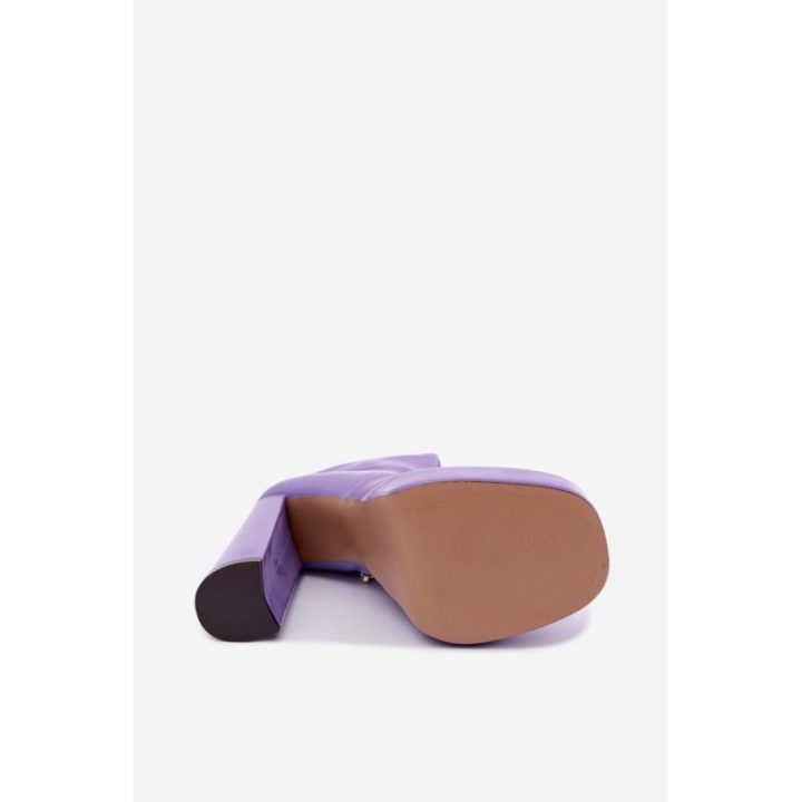 Moteriški violetiniai platforminiai aulinukai su kulnu