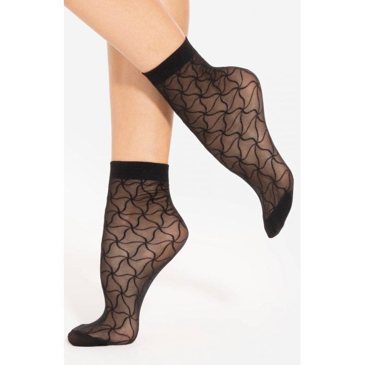 Kojinės moteriškos, ažūrinis raštas, poliamidas 89% TRENDY LINE