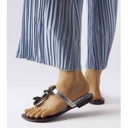 Sidabrinės elegantiškos Zarattini šlepetės