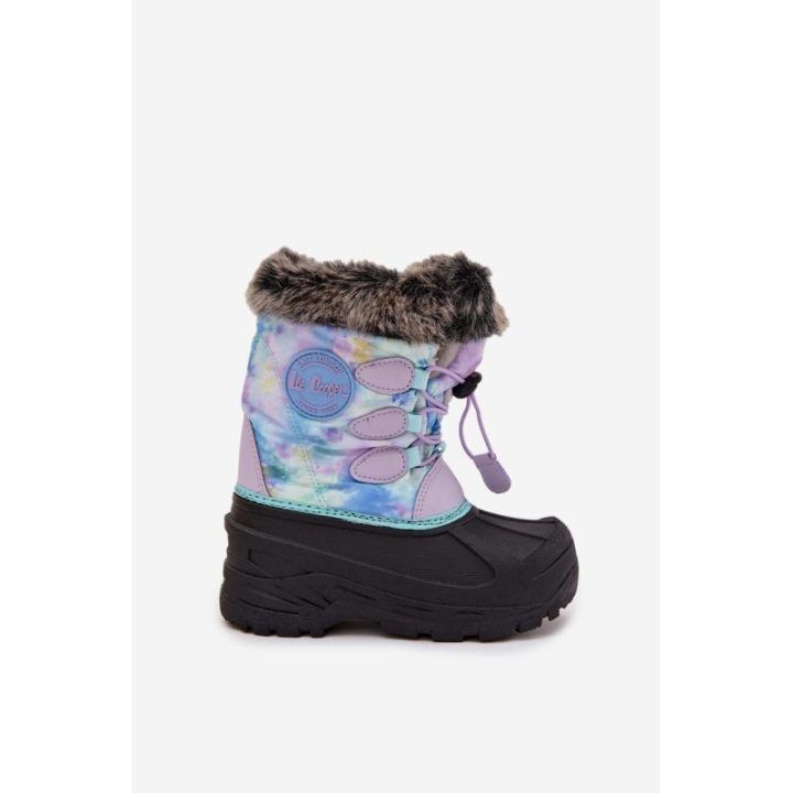 Vaikiški sniego batai violetiniai su pūkeliu ir elastiniu Lee Cooper