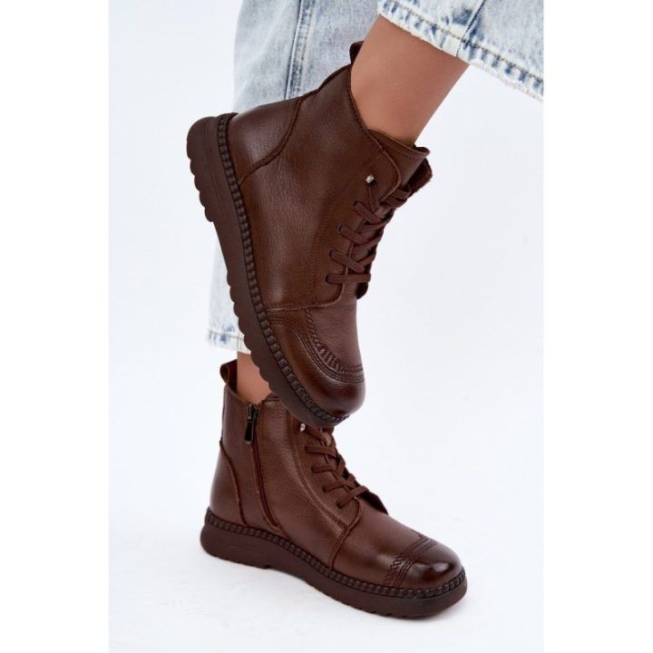 Moteriški odiniai pašiltinti aulinukai Vinceza, rudi