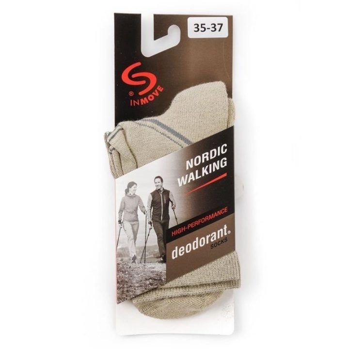 Sportinės kojinės Nordic Walking Deodrant, smėlio spalvos