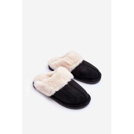 Moteriškos šlepetės su kailiu Black Pinky BSB27301