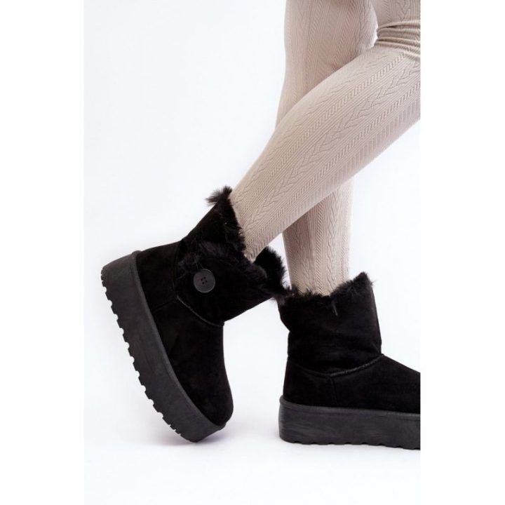 Juodi aulinukai su platforma ir kailio apdaila Step in style