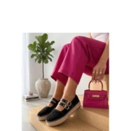 Moteriškos espadrilės su platforma – juoda