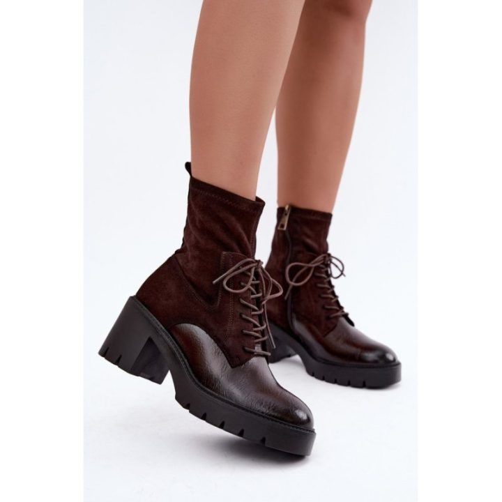 Aulinukai su raišteliais ir užtrauktuku Step in style – ruda