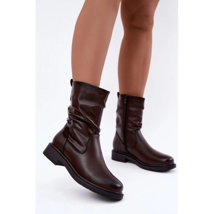 Odiniai aulinukai su suraukimu Step in style – ruda
