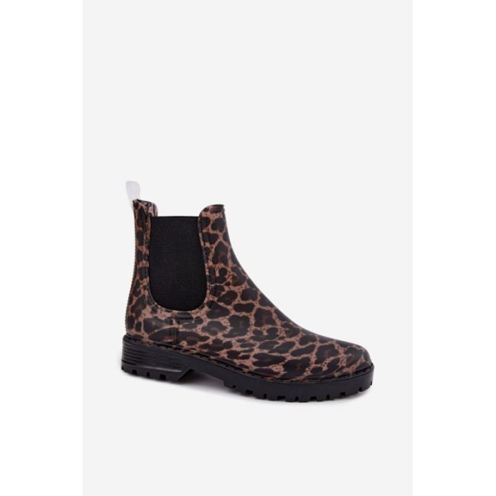 Moteriški guminiai batai su elastinėmis įsiūtimis ir leopardo raštu Ciariel, rudi