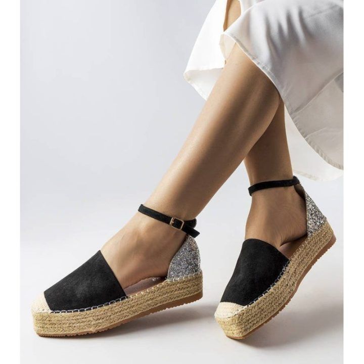 Juodos espadrilės su blizgučiais Myasia