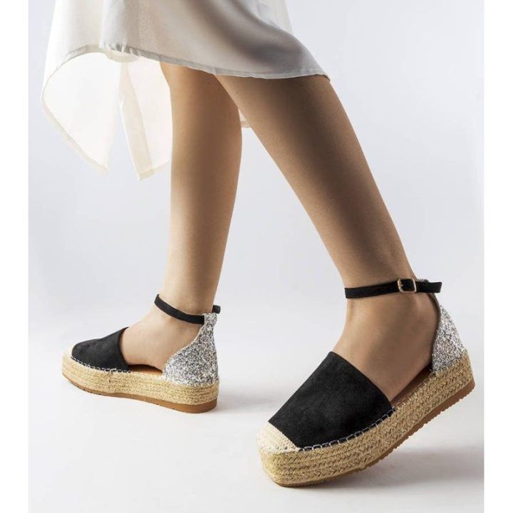Juodos espadrilės su blizgučiais Myasia