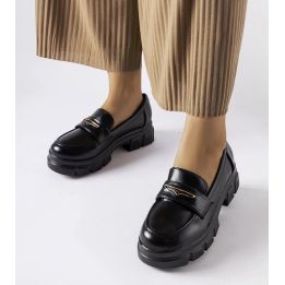 Juodi mokasinai su cirkonais Hartford XJ-379 BLACK