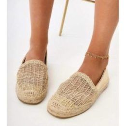 Moteriškos ažūrinės espadrilės su platforma Plevis, aukso