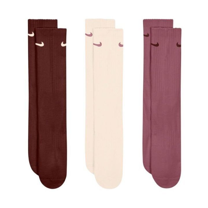 Kojinių rinkinys Nike, 3 poros, rudos, smėlio ir rožinės