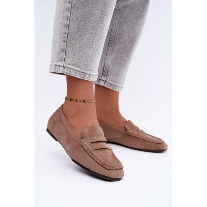 Moteriški mokasinai su juostele Step in style, 5 cm, smėlio