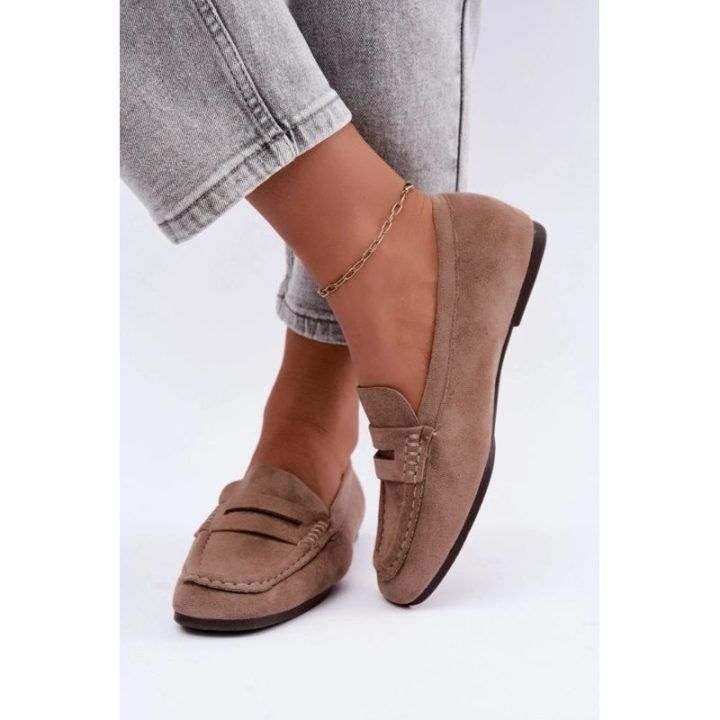 Moteriški mokasinai su juostele Step in style, 5 cm, smėlio