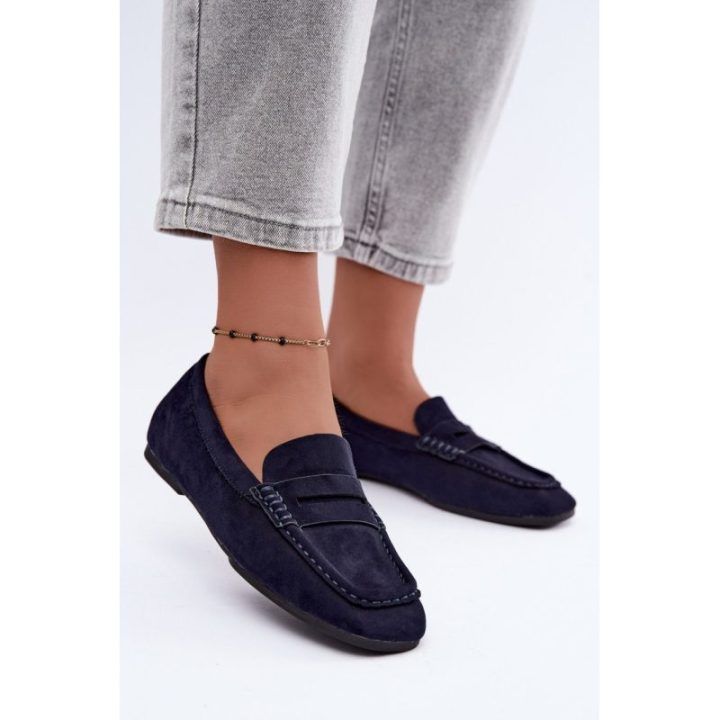 Moteriški mokasinai su dirželiu Step in style, tamsiai mėlyni