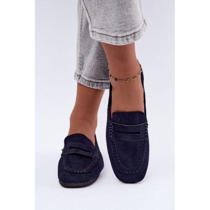 Moteriški mokasinai su dirželiu Step in style, tamsiai mėlyni