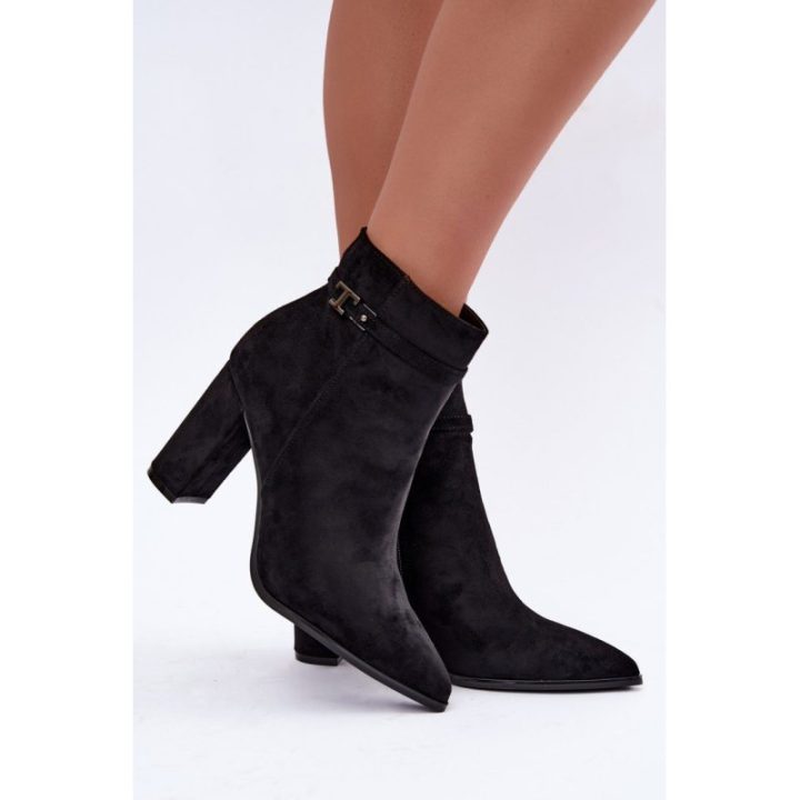 Moteriški aulinukai su storu 9,5 cm kulnu Step in style, juodi