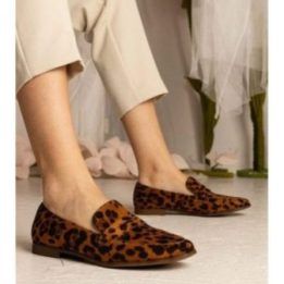 Klasikiniai moteriški leopardo rašto mokasinai