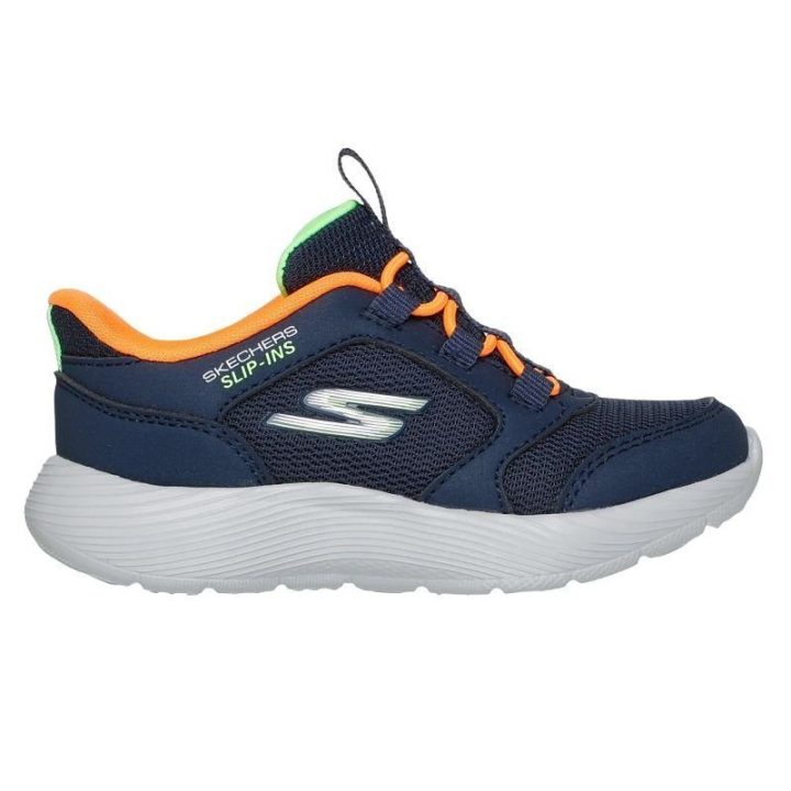 Vaikiški įspiriami sportbačiai Skechers, tamsiai mėlyni ir oranžiniai