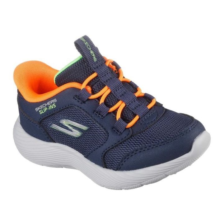 Vaikiški įspiriami sportbačiai Skechers, tamsiai mėlyni ir oranžiniai