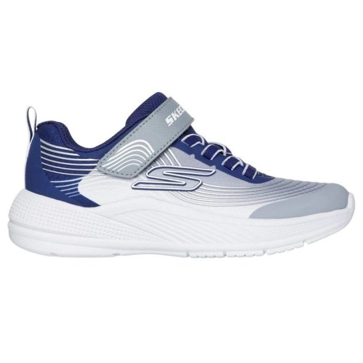 Vaikiški sportbačiai Skechers Microspec Advance, tamsiai mėlyni ir šviesiai pilki