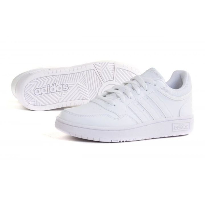 Vaikiški žemo profilio sportbačiai adidas Hoops 3.0, balti