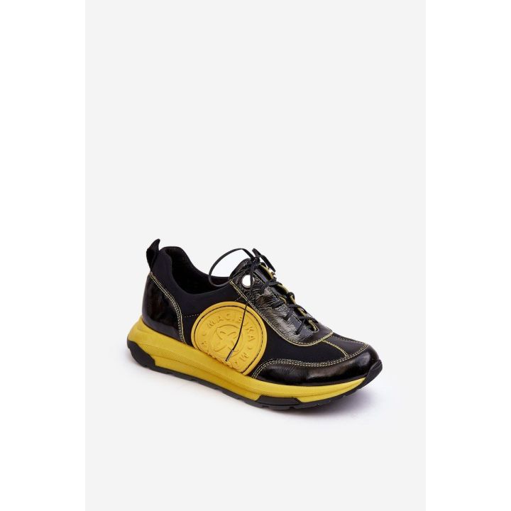 odiniai sportiniai bateliai Maciejka 06295-01 Black Yellow