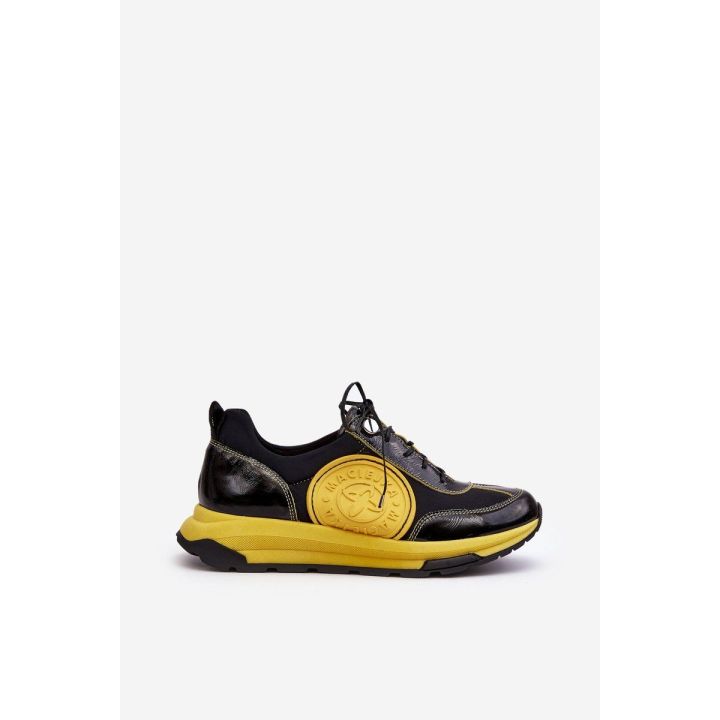 odiniai sportiniai bateliai Maciejka 06295-01 Black Yellow