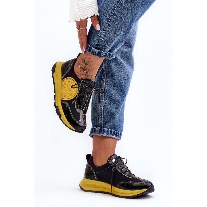 odiniai sportiniai bateliai Maciejka 06295-01 Black Yellow