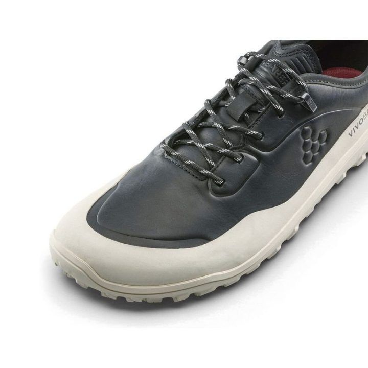 Vyriški barefoot batai Vivobarefoot Tracker Leather AT, obsidiano ir balti