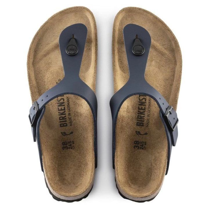 Moteriškos šlepetės per pirštą Birkenstock Gizeh, mėlynos