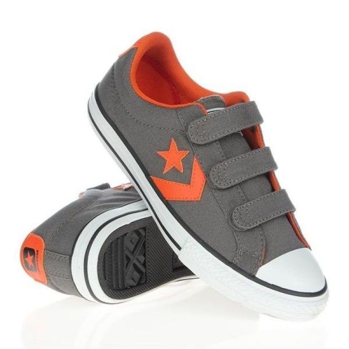Kedai su trimis lipukais Converse Star Player EV3, pilki ir oranžiniai