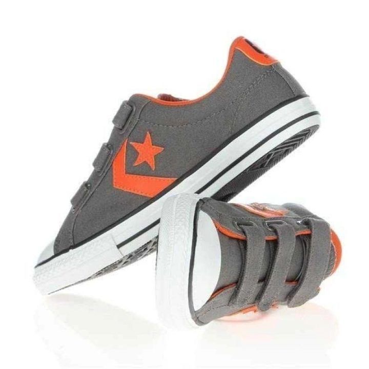 Kedai su trimis lipukais Converse Star Player EV3, pilki ir oranžiniai