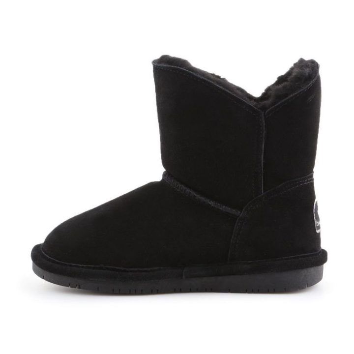 Vaikiški odiniai sniego batai su natūraliu kailiu BearPaw, juodi