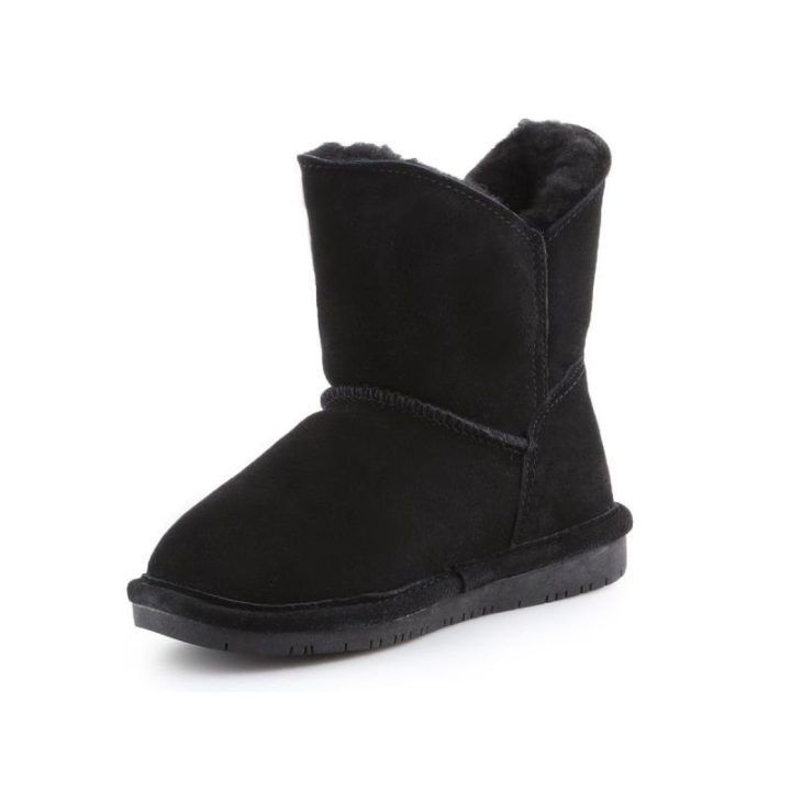 Vaikiški odiniai sniego batai su natūraliu kailiu BearPaw, juodi