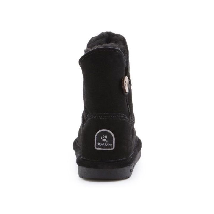 Vaikiški odiniai sniego batai su natūraliu kailiu BearPaw, juodi