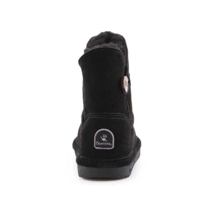 Vaikiški odiniai sniego batai su natūraliu kailiu BearPaw, juodi