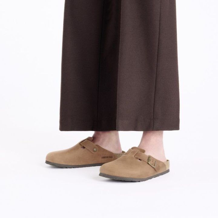 Natūralios odos šlepetės Birkenstock Boston LEOI, konjako