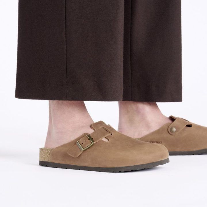 Natūralios odos šlepetės Birkenstock Boston LEOI, konjako