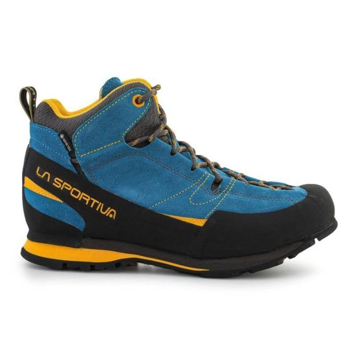 Žygio batai La Sportiva Boulder X Mid GTX, mėlyni ir geltoni