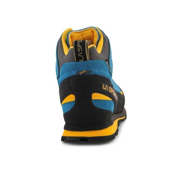 Žygio batai La Sportiva Boulder X Mid GTX, mėlyni ir geltoni